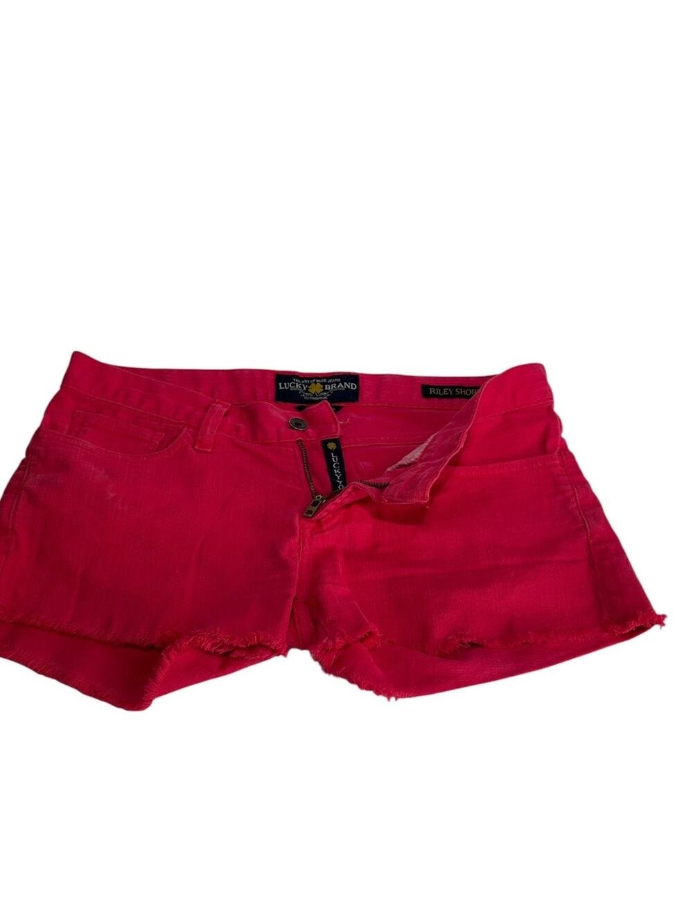 Lucky Brand Women’s Size 0 25 Riley Short Pink Denim Cutoff Frayed Jean Shorts